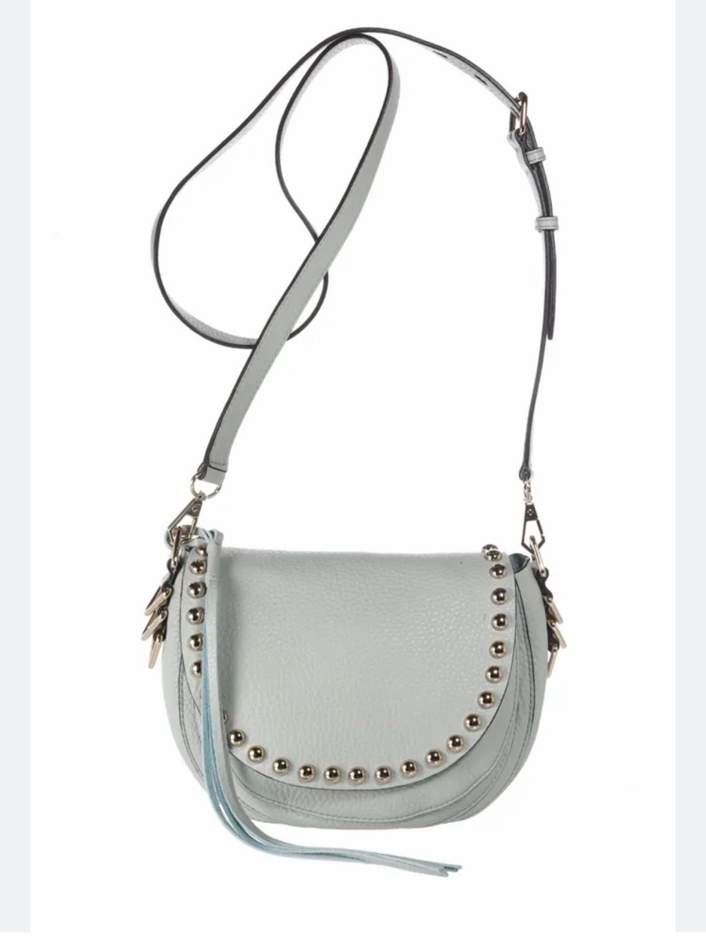 White Stud-Trim Crossbody Bag
